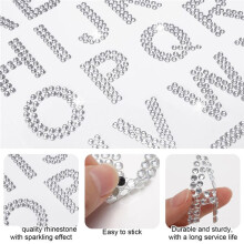 170 Stuks Zilveren Strass-Letterstickers, 5 Vellen met 34 Letters, Glitter-Bling Alfabetletterstickers, Zilver