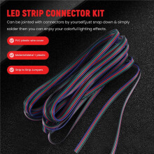 16,4FT (5M) 4-Pins RGB LED-Strip Verlengkabel, LED-Strip Connectoren Kits voor 5050 Flexibele RGB LED-Stripverlichting