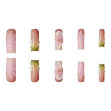 24pcs Glitter Pink Press-on Nails, Long Lasting Manicure