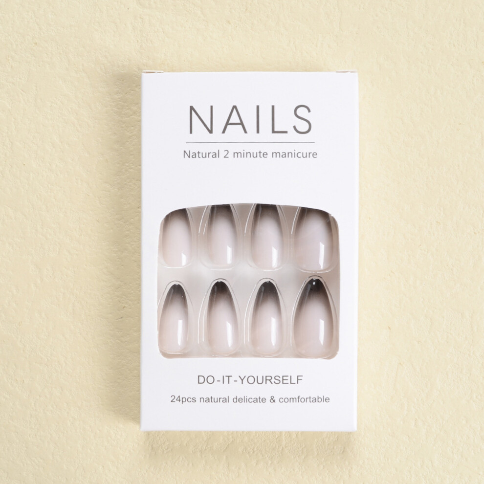 Penghui-Toys Black Gradient Edge Reusable Fake Nails For Women