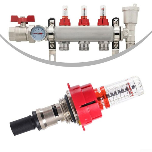 Underfloor Heating Manifold Flow Meter-Regulator Precision Heat Control Device(3/8 X 4pc)