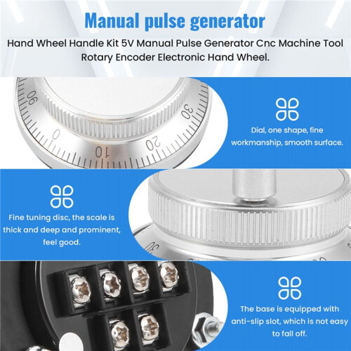 Hand Wheel Handle Kit 5V Manual Pulse Generator Cnc Machine Tool Rotary Encoder Electronic Hand Wheel,60Mm 2