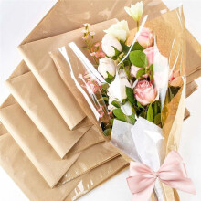 50 Pack Flower Sleeves for Bouquet, 14 X 22 Inches Flower Wrapping Paper Bag, Clear Front  Flower Paper