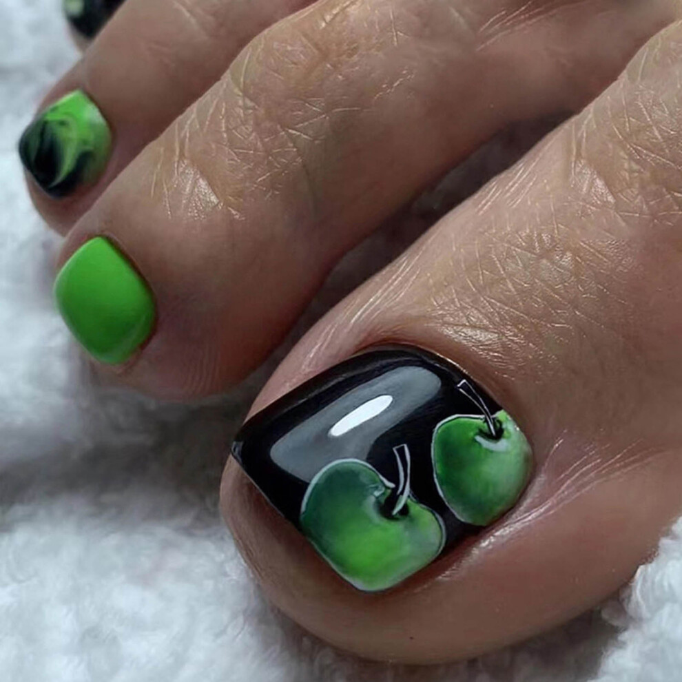 Dachuang Beauty Black (Glue Models) Glossy Fake Nails For Stylish Women