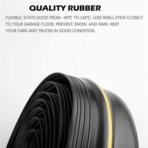Universal Garage Door Bottom Threshold Seal Strip  Rubber (10Ft, Black) 1