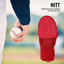 (Bright Red, Left) Slip-Resistant Baseball Gloves for Training & Games