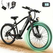 26" Electric Bike 36V10Ah Battery & 7-Speed Gear