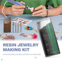 Resin Polishing Tools Kit,Electric Resin Drill Kit,Rotary Pen with Bits & Deburring Tool for Keychain Making,Jewelry Art