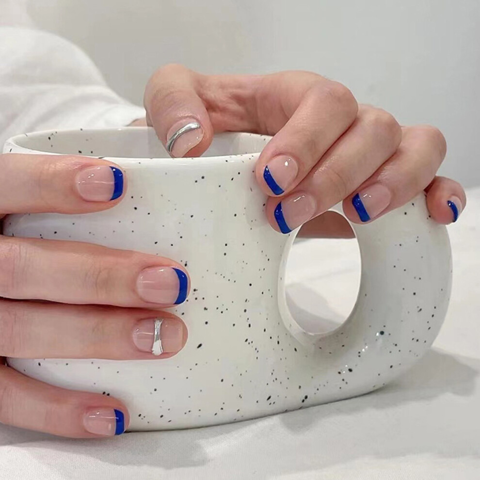 Dachuang Beauty (Jelly Glue Model) French Tip Press-On Nails, Eco Abs Resin, Wedding & Party