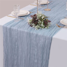 Lot de 6 Chemins de Table 35 X 120 Pouces, Chemin de Table en Tissu Fromage pour Décoration de Mariage, Fête Prénatale, Anniversaire, Bleu