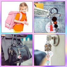 Keychain Making Kit - DIY Keyrings,10 Beadable Keychain Rods, 10 Tassels,10 Acrylic Blanks,Charm Keyring Making Kit