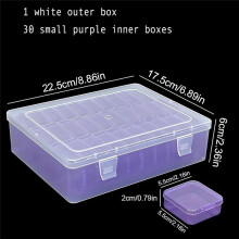 Tool Box with Hinged Lid, 30 Compartments Small Items Crafts Storage Box, Jewelry, Small Parts Storage Box
