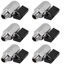 6X Chrome Brass 1/4Inch Bsp Valve Threads Tap Male to Female Air Compressor Hose