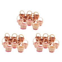 30Pcs Basket Woven Baskets with Handles Plant Pots Containers Sundries Makeup Organizer for Tiny Baskets Photo Prop