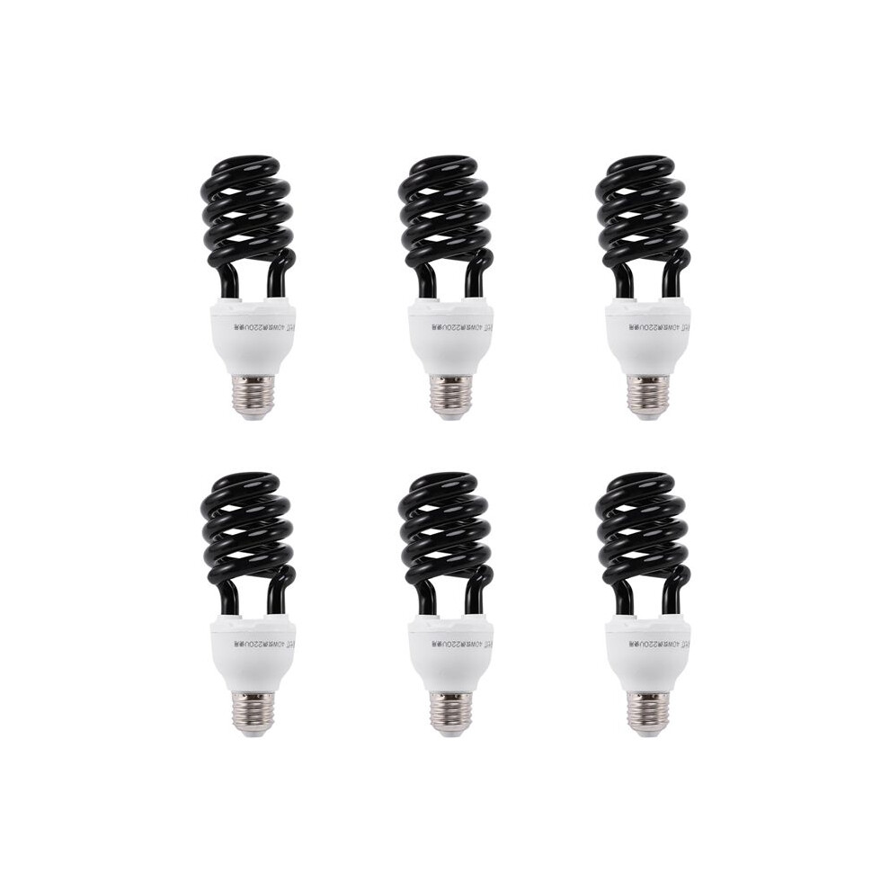6X E27 40W Uv Ultraviolet Fluorescent Black Cfl Bulb Lamp 220V Shape:spiral Wattage Voltage:40w 220V Light 6033295444246