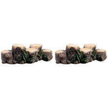 2X Miniatur Fee Garten Baum Stumpf Brücke Ornament Puppenhaus Blumentopf Figur DIY Im Freien Dekor Haus Dekoration