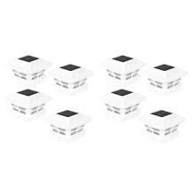 2X Luzes para Postes Solares 2 Modos de IluminaçãO LEDs para Cercas de Deck para Postes de Madeira 4X4 DecoraçãO de Jardim Quente Branco