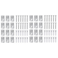 44 Sets of Mirror Holder Clips Kit Crystal Clear Plastic Mirror Clip Mirror Holder Clips Glass Retainer Clips Kit