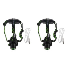 2X LED Mechanical Dimmable Light Lamp T6 Strong Light Rechargeable Lighting Light Lamp Outdoor Fishing Lamp