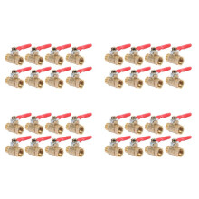 32PCS 1/4 Inch Heavy Duty Brass  Valve Shut Off  Male and Female NPT Thread Pipe Fitting