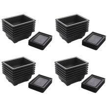 24-Piece Bonsai Pots-Classic Deep Wet Tray with Built-in Mesh-for Plants, Flowers, Herbs, Plastic Square Pots