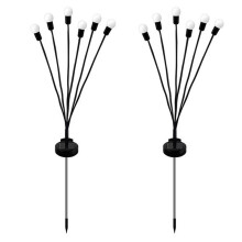 2X Solar Lawn Lights Wind Firefly Lights Led Garden Courtyard Ground Lights Outdoor Waterproof Camping Lights 6-Light
