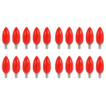 20X LED Candle Light Candle Light Bulbs Red Fortune Lamp God Lights Saving Candle Lights,E14