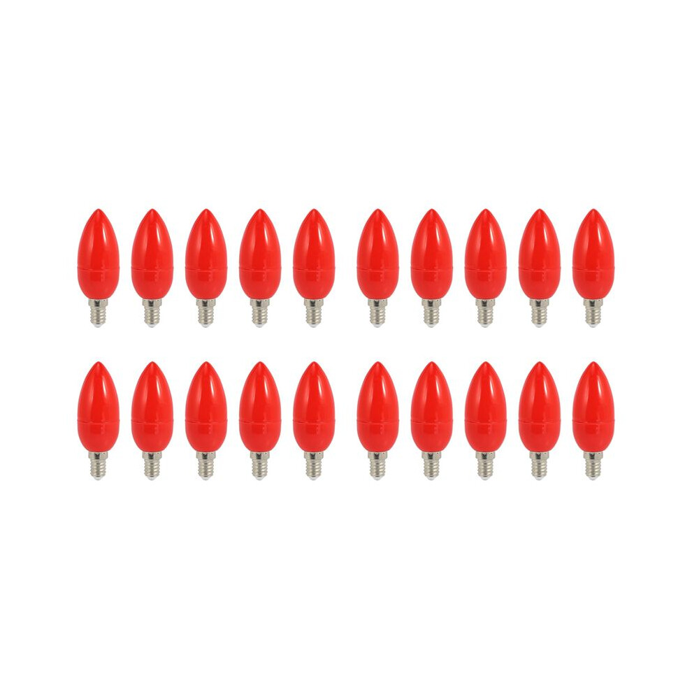 20X LED Candle Light Candle Light Bulbs Red Fortune Lamp God Lights  Saving Candle Lights,E14