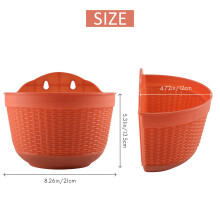 Flower Pots Set of 2,Plastic Hanging Planters Outdoor for Garden Fence Patio Home Ornaments Wall Flower Holders (Red)