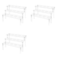 3X Support de Cône de Crème Glacée à 15 Trous en Acrylique, 3 Couches de Support de Collation, Présentoir de Cônes en Papier de -Corn pour la
