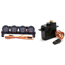 3.5KG Upgrade Metal Gear Servo with Multi-Function Ultra Bright Lamp LED Roof Light Bar with 4 Spotlights