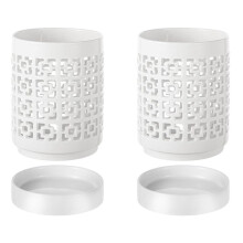 2X Orchideentopf mit Löchern, Keramik-Blumentöpfe für Draußen und Drinnen, Blumentöpfe zum Umtopfen mit Drainage und Untertasse, 10,2 cm