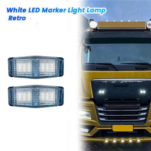 4Pcs LED  Lights Front Double Burner Indicator LampFor     Truck Lorry Front Grill Light A 2