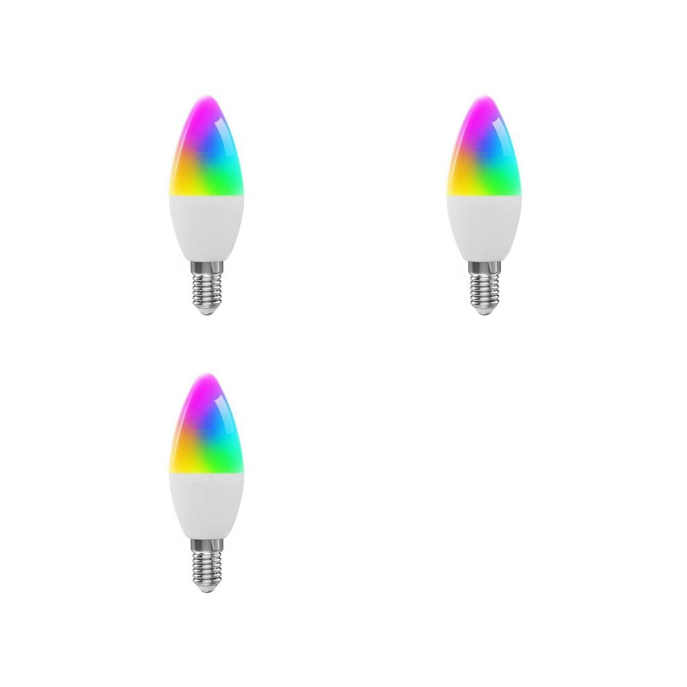 3X Tuya E14 Bulb Dimmable Five-Way Spiral Candle Bulb Wifi Rgb Bulb Remote Control And Voice Control 9W 6032998078680