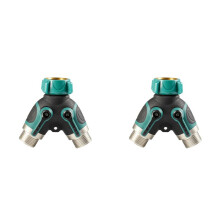 2X Hose Splitter 2 Way 3/4 Inch Faucet Y Connector with Shut Off Valve,Garden Hose Splitter A