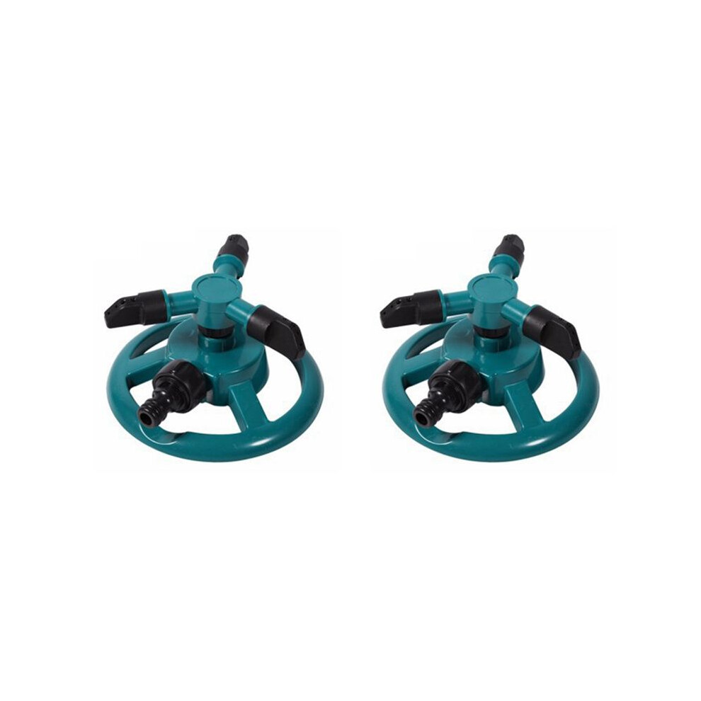 2X Garden Sprinklers Water Durable Rotary Three Nozzle Pipe Hose Sprinkler 360 Degree Automatic Rotating Water Sprinkler 6031515070022