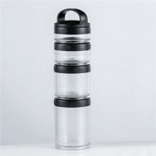 4X Stackable Snack Containers for Kids and Adult, 4 Stackable Snack Cups for School and Travel Transparent Black