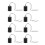 8X E27 Ceramic Screw Base Round LED Light Bulb Lamp Socket Holder Adapter Metal Lamp Holder with Wire Black 1