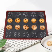 4X Silikonowa Mata do Pieczenia 30X40 cm z Dwustronnym Nadrukiem Macaron Puff NieprzywierająCa Mata do Pieczenia Ciast Ciasto z Blachy Perforowanej