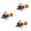 3X H4 18W 2000LM Motorcycle LED Headlight Bulb 3 COB Hi/Lo Super Bright Lamp Light 1