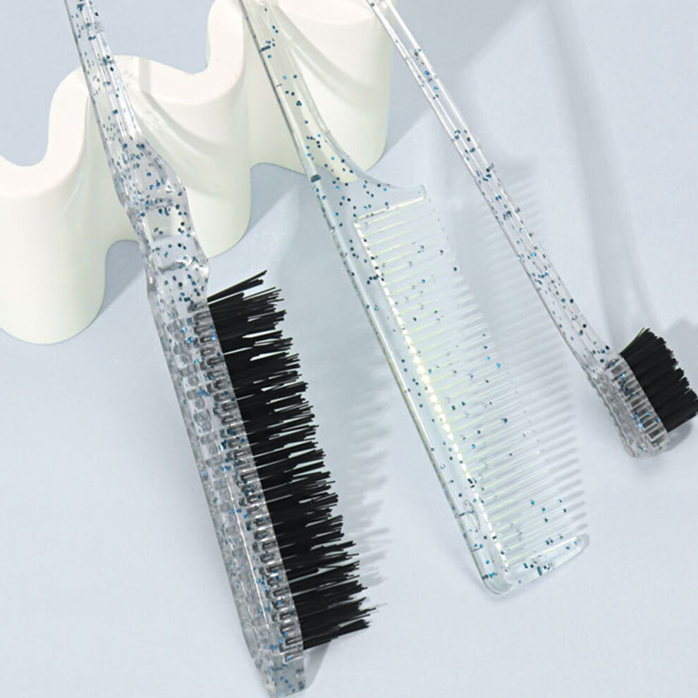 Dachuang Beauty (Blue) 3Pcs Hair Brush Set For Smoothing Baby Hair