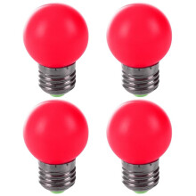 4X E27 Lumiere LED Ampoule en Plastique Ampoule Rouge Chaude (Puissance 0.5W, Rouge)