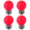 4X E27 LED Light Warm Red Bulb Plastic Bulb (0.5W Power, Red) 1