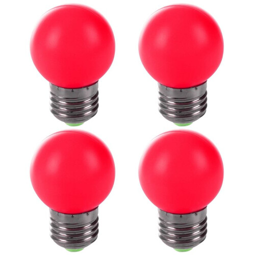 4X E27 LED Light Warm Red Bulb Plastic Bulb (0.5W Power, Red)