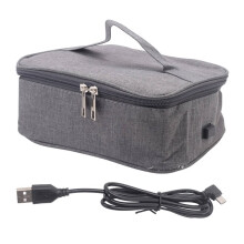 2X USB Portable Food Warmer Electric Lunch Box Bags Food Heating Bento Thermal Pouch Insulated Lunch Bag Without Display