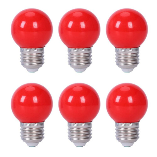 6X E27 3W 6 SMD LED  Saving Globe Bulb Light Lamp AC 110-240V, Red
