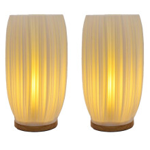 2X Bedside Lamps for Nightstand Lamp Vintage Striped Small Night Light Lamp for Study & Decoration,Breeze D