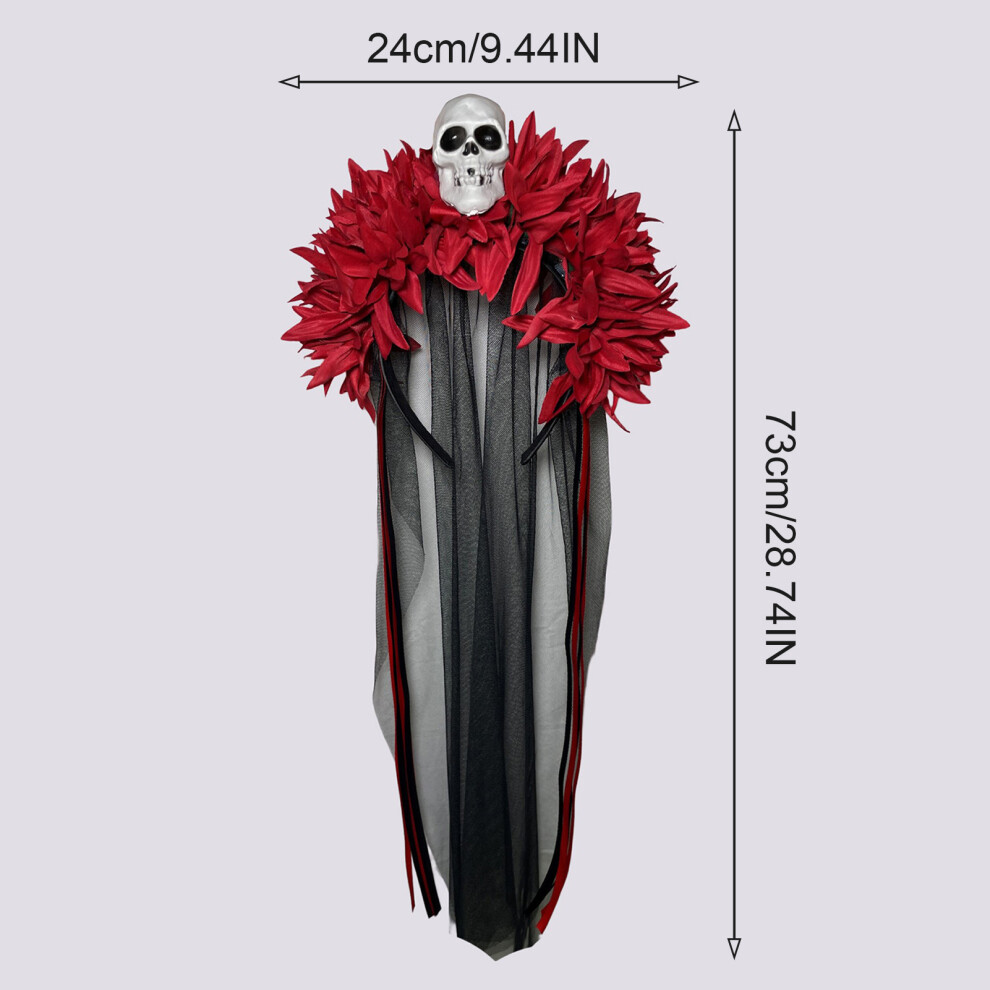 Dachuang Beauty (Red) Gothic Skull Headbands For Halloween & Parties