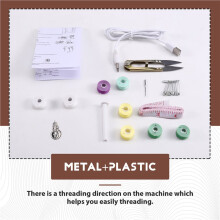 Portable Manual Micro-Home USB Electric Sewing Machine Easy-to-Sew Shirt Pocket Handheld Sewing Machine White