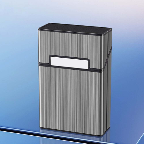 Cigarette Case for 20 Regular Size Cigarettes - Magnetic Closure, Moisture-Proof, Pressure Resistant Black 1